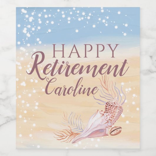 Retirement Strand Kust Schelp Wijn Etiket (Enkel label)