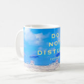 Retirement Summer Beach Blue White Gift Koffiemok (Voorkant links)