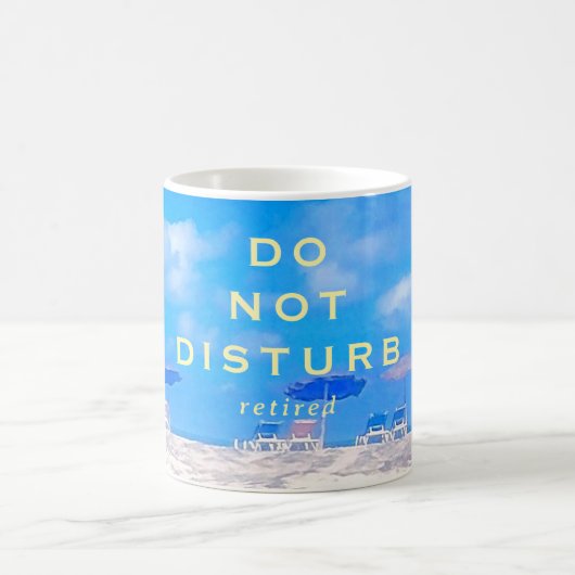 Retirement Summer Beach Blue White Gift Koffiemok (Center)