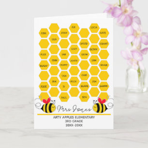 Retirement thank you card kids sign bee hive honey kaart