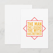 Retirement The Man The Myth The Legend has retired RSVP Kaartje (Voorkant / Achterkant)