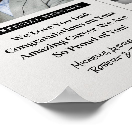 Retirement Times Newspaper Poster for Framed Gift (Hoek)