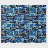 Retirement Toevoegen Jouw tekst Blauw Blauwgroen M Cadeaupapier (Vlak)