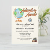 Retirement Travel Adventure wacht op Wereldbol Kaart (Staand voorkant)