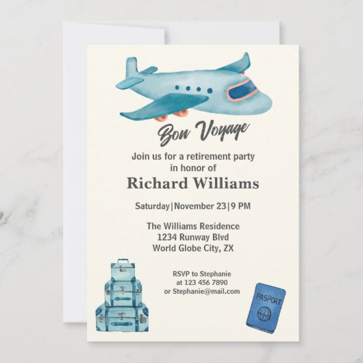 Retirement Travel Avonturenvliegtuig Kaart (Voorkant)