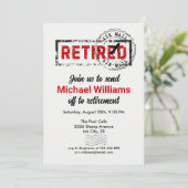 Retirement Travel Post Stamp Grunge Kaart (Staand voorkant)