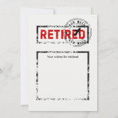 Retirement Travel Post Stamp Grunge Kaart (Achterkant)