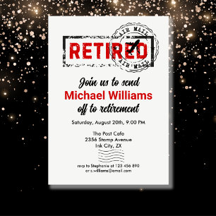 Retirement Travel Post Stamp Grunge Kaart