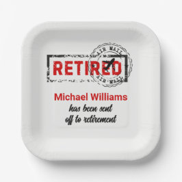 Retirement Travel Post Stamp Grunge Papieren Bordje