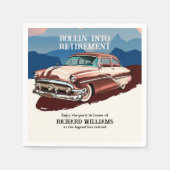 Retirement Travel Retro Classic Car Theme  Servet (Voorkant)