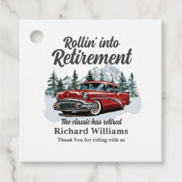 Retirement Travel Thema Klassieke Retro Auto Rolli Bedankjes Labels