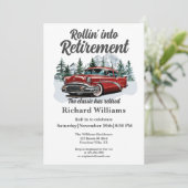 Retirement Travel Thema Klassieke Retro Auto Rolli Kaart (Staand voorkant)