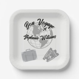 Retirement Travel Thema Party Bon Voyage Wereldbol Papieren Bordje