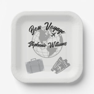 Retirement Travel Thema Party Bon Voyage Wereldbol Papieren Bordje