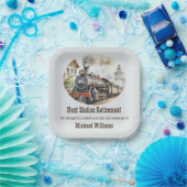 Retirement Travel Thema Party Trein Volgend Statio Papieren Bordje (Feest)