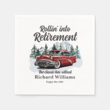 Retirement Travel Theme Classic Retro Car Rolling