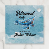 Retirement Travel Theme Party Plane  Bedankjes Labels (Achterkant)