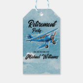 Retirement Travel Theme Party Plane  Cadeaulabel (Achterkant)