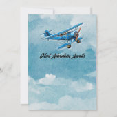 Retirement Travel Theme Party Plane  Kaart (Achterkant)