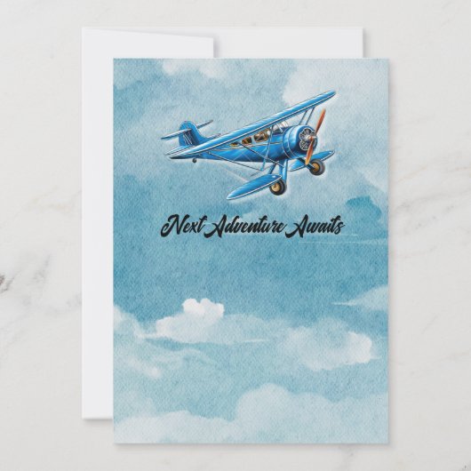 Retirement Travel Theme Party Plane  Kaart (Achterkant)