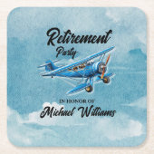 Retirement Travel Theme Party Plane Kartonnen Onderzetters (Voorkant)
