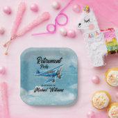 Retirement Travel Theme Party Plane  Papieren Bordje (Feest)