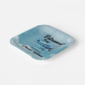 Retirement Travel Theme Party Plane  Papieren Bordje (Gebogen)