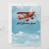 Retirement Travel Theme Party Red Plane  Kaart (Achterkant)