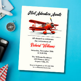 Retirement Travel Theme Party Red Plane  Kaart