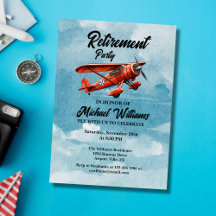 Retirement Travel Theme Party Red Plane 