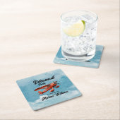 Retirement Travel Theme Party Red Plane  Kartonnen Onderzetters (Insitu)