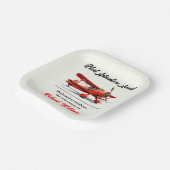 Retirement Travel Theme Party Red Plane  Papieren Bordje (Gebogen)