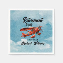 Retirement Travel Theme Party Red Plane 