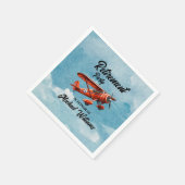 Retirement Travel Theme Party Red Plane  Servet (Hoek)