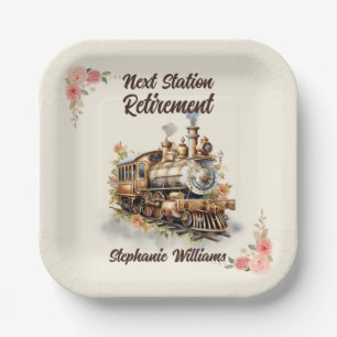 Retirement Travel Theme Party Train Papieren Bordje