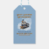 Retirement travel theme Vintage Train Next Station Cadeaulabel (Achterkant)