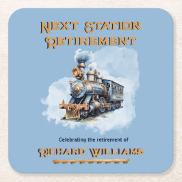 Retirement travel theme Vintage Train Next Station Kartonnen Onderzetters
