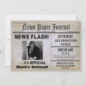 RETIRETIENIEUWS FLASH INVITE -FOTO & NAME INSERT KAART (Voorkant)