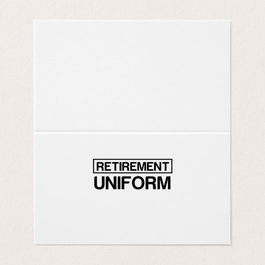 RETIRETIVERING UNIFORM VISITEKAARTJE (Buitenkant ongevouwen)