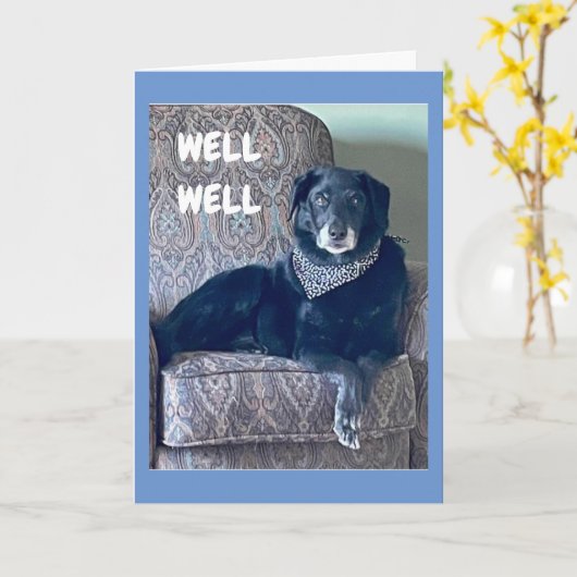 **RETIRING** WOOF WOOF CONGRATULALATIE KAART (Gele Bloem)