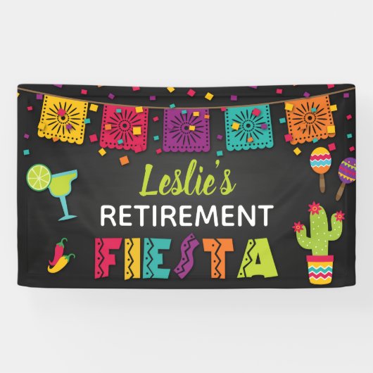 Retirment Fiesta Banner met Margarita (Horizontaal)