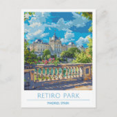 Retiro Park Madrid Spanje Vintage Travel Briefkaart (Voorkant)