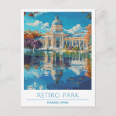 Retiro Park Madrid Spanje Vintage Travel Briefkaart (Voorkant)