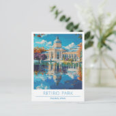 Retiro Park Madrid Spanje Vintage Travel Briefkaart (Staand voorkant)