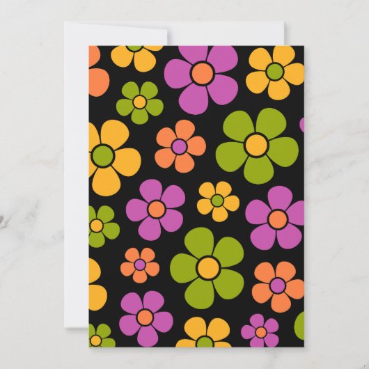 Reto jaren 1960 Style Mid Mod Bloemenpatroon Kaart (Voorkant)