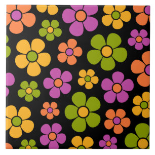 Reto jaren 1960 Style Mid Mod Bloemenpatroon Tegeltje