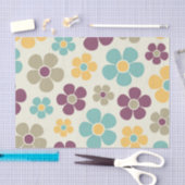 Reto jaren 1960 Style Mid Mod Floral Pattern Tissu Tissuepapier (Craft)