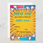 Reto Pop Art gepersonaliseerde uitnodiging (Voorkant / Achterkant)