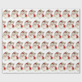 reto - vintage kerstman - tigerpartij cadeaupapier (Vlak)