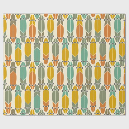  retorbedekking skateboards gevarieerd cadeaupapier (Vlak)